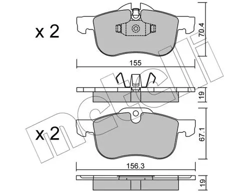 Handler.Part Brake pad set, disc brake METELLI 2203070 1