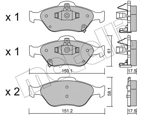 Handler.Part Brake pad set, disc brake METELLI 2203161 1