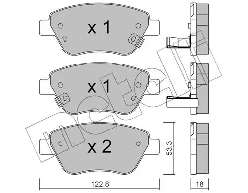 Handler.Part Brake pad set, disc brake METELLI 2203214 1