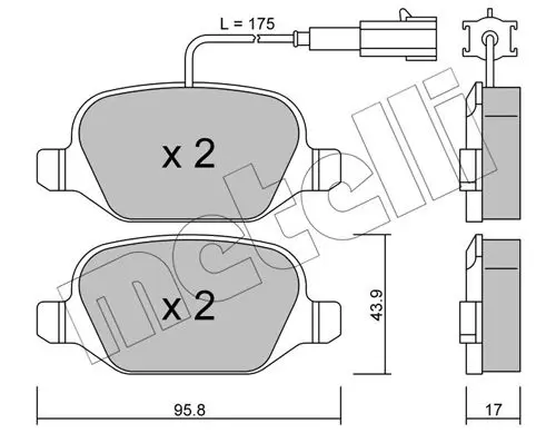 Handler.Part Brake pad set, disc brake METELLI 2203232 1