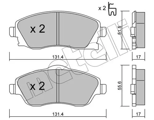 Handler.Part Brake pad set, disc brake METELLI 2203400 1