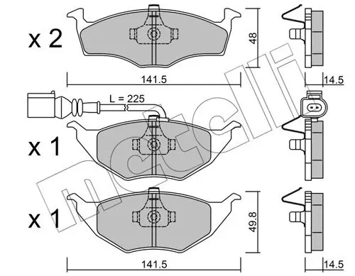 Handler.Part Brake pad set, disc brake METELLI 2203451 1