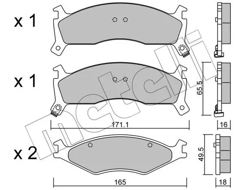 Handler.Part Brake pad set, disc brake METELLI 2203750 1