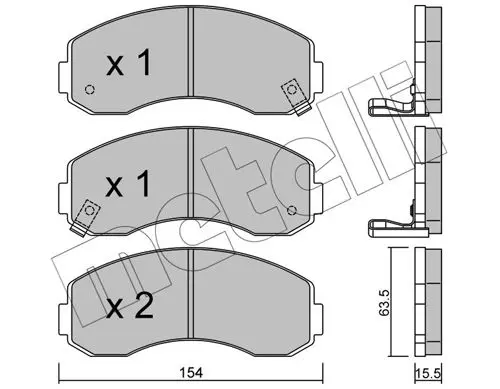 Handler.Part Brake pad set, disc brake METELLI 2203770 1