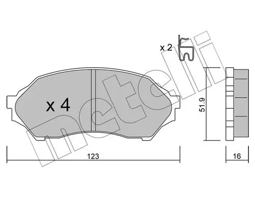 Handler.Part Brake pad set, disc brake METELLI 2203870 1