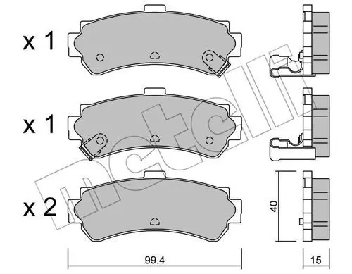 Handler.Part Brake pad set, disc brake METELLI 2204030 1