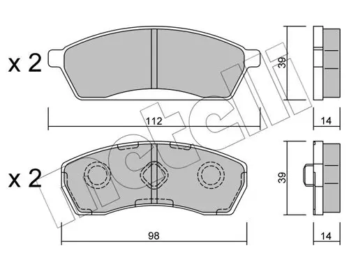 Handler.Part Brake pad set, disc brake METELLI 2204100 1