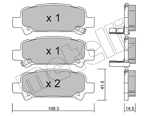 Handler.Part Brake pad set, disc brake METELLI 2204140 1