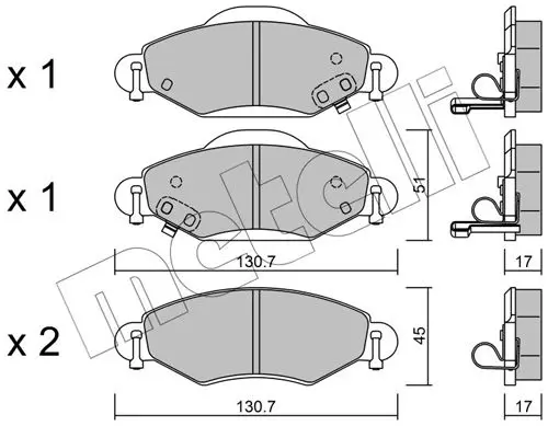 Handler.Part Brake pad set, disc brake METELLI 2204210 1