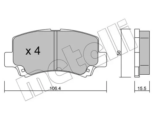 Handler.Part Brake pad set, disc brake METELLI 2204190 1