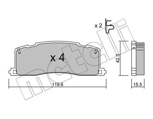 Handler.Part Brake pad set, disc brake METELLI 2204260 1