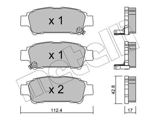 Handler.Part Brake pad set, disc brake METELLI 2204280 1