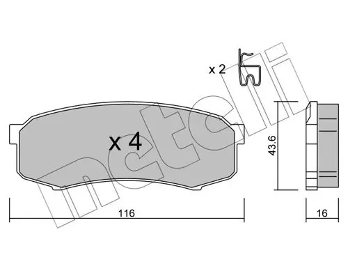 Handler.Part Brake pad set, disc brake METELLI 2204320 1