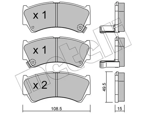 Handler.Part Brake pad set, disc brake METELLI 2204360 1