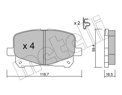 Handler.Part Brake pad set, disc brake METELLI 2204430 1