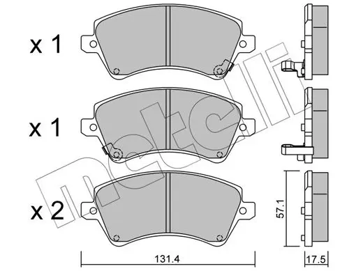 Handler.Part Brake pad set, disc brake METELLI 2204460 1