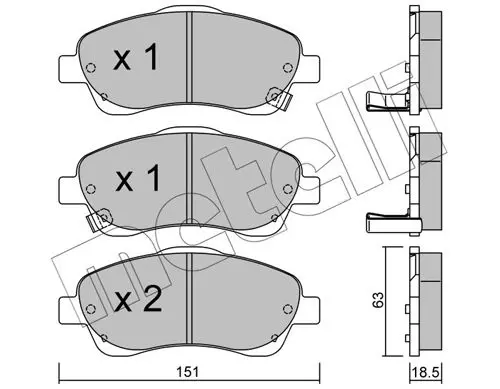 Handler.Part Brake pad set, disc brake METELLI 2204500 1