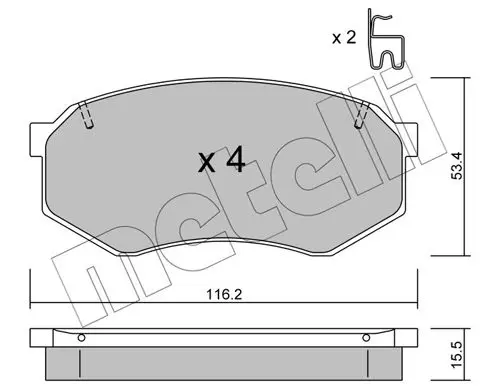 Handler.Part Brake pad set, disc brake METELLI 2204710 1