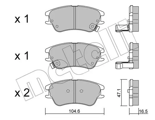 Handler.Part Brake pad set, disc brake METELLI 2205020 1