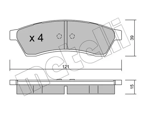 Handler.Part Brake pad set, disc brake METELLI 2205100 1