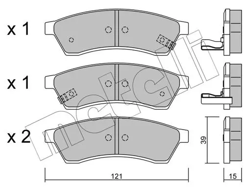 Handler.Part Brake pad set, disc brake METELLI 2205101 1