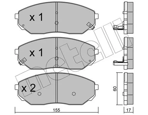 Handler.Part Brake pad set, disc brake METELLI 2205150 1