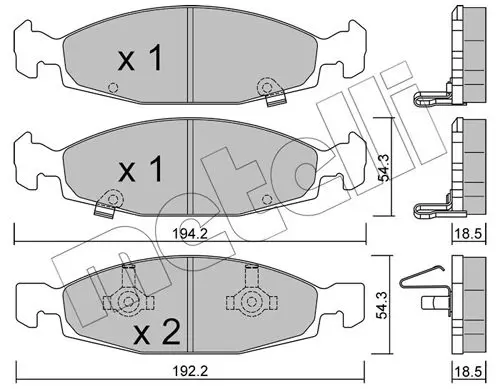 Handler.Part Brake pad set, disc brake METELLI 2205250 1