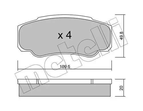 Handler.Part Brake pad set, disc brake METELLI 2205320 1