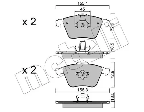 Handler.Part Brake pad set, disc brake METELLI 2205493 1