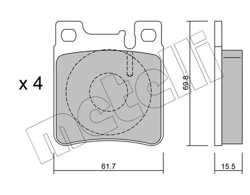 Handler.Part Brake pad set, disc brake METELLI 2205690 1