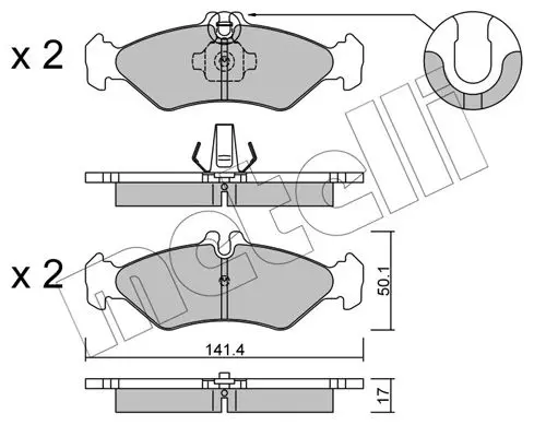 Handler.Part Brake pad set, disc brake METELLI 2205710 1