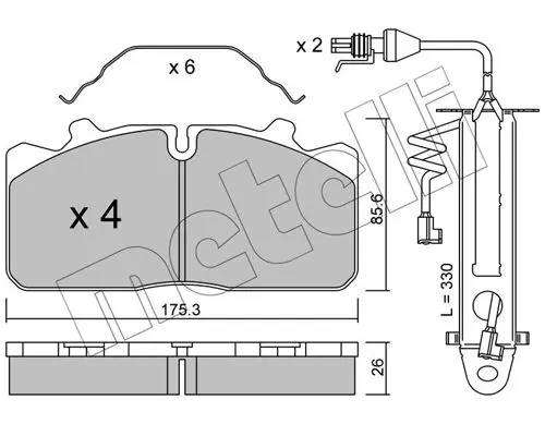 Handler.Part Brake pad set, disc brake METELLI 2205822K 1