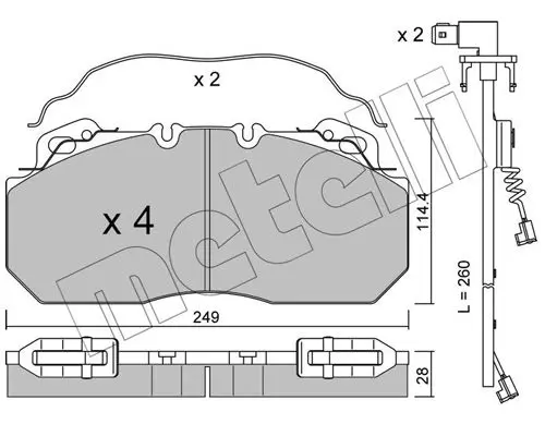 Handler.Part Brake pad set, disc brake METELLI 2205890K 1