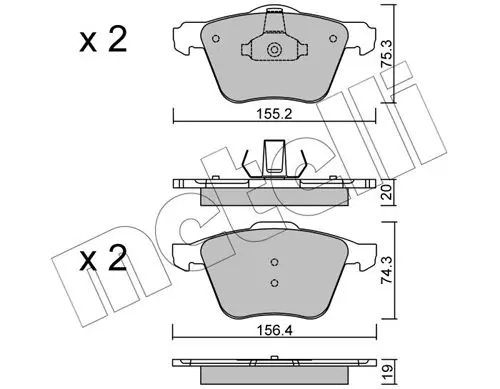 Handler.Part Brake pad set, disc brake METELLI 2205991 1