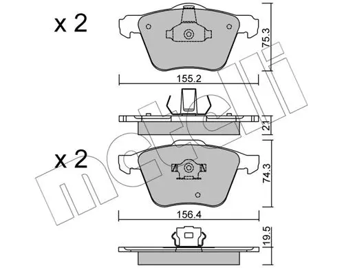 Handler.Part Brake pad set, disc brake METELLI 2205990 1