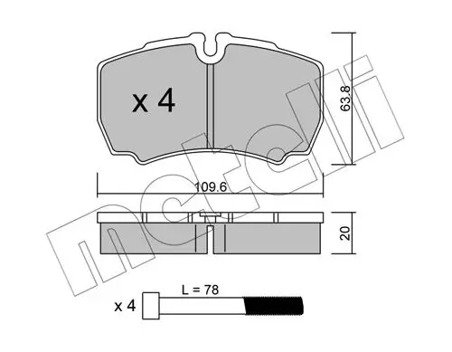 Handler.Part Brake pad set, disc brake METELLI 2206040 1