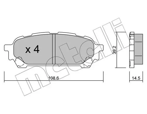 Handler.Part Brake pad set, disc brake METELLI 2206130 1