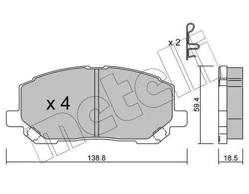 Handler.Part Brake pad set, disc brake METELLI 2206160 1