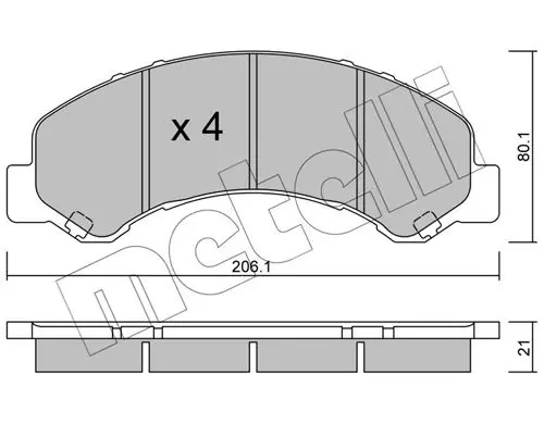 Handler.Part Brake pad set, disc brake METELLI 2206210 1