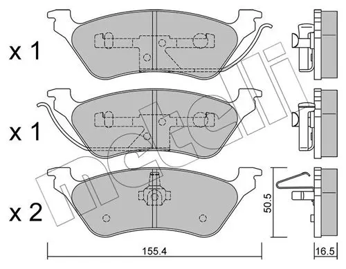 Handler.Part Brake pad set, disc brake METELLI 2206250 1