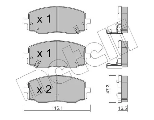 Handler.Part Brake pad set, disc brake METELLI 2206290 1