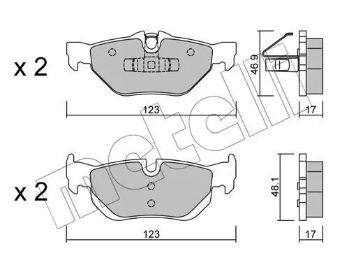 Handler.Part Brake pad set, disc brake METELLI 2206420 1