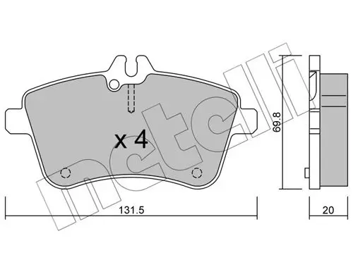 Handler.Part Brake pad set, disc brake METELLI 2206470 1