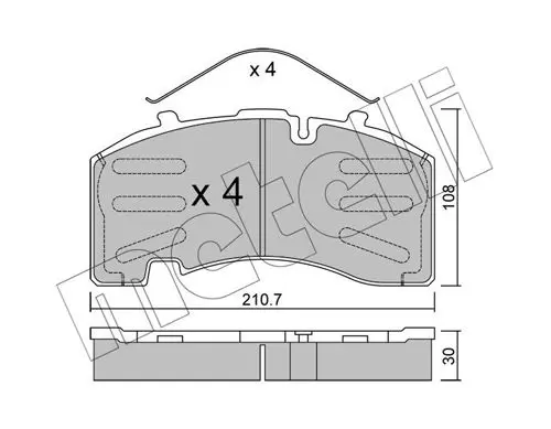 Handler.Part Brake pad set, disc brake METELLI 2206520 1