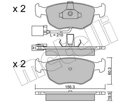 Handler.Part Brake pad set, disc brake METELLI 2206561 1