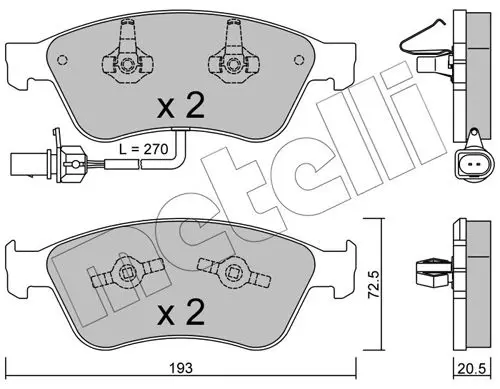 Handler.Part Brake pad set, disc brake METELLI 2206620 1