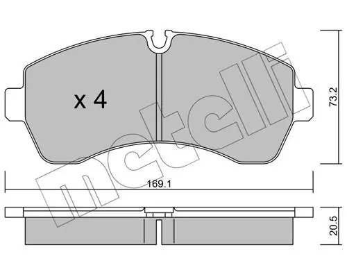 Handler.Part Brake pad set, disc brake METELLI 2206730 1