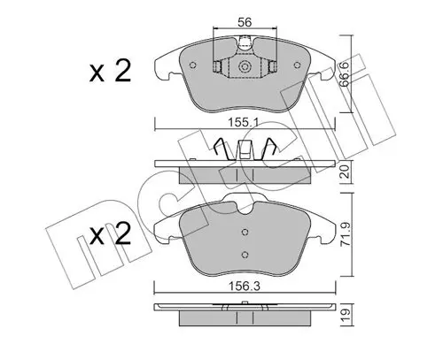 Handler.Part Brake pad set, disc brake METELLI 2206750 1