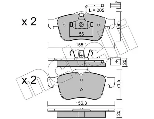 Handler.Part Brake pad set, disc brake METELLI 2207030 1