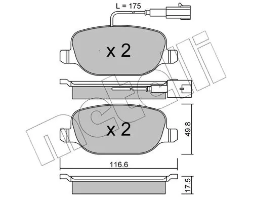 Handler.Part Brake pad set, disc brake METELLI 2207041 1